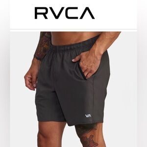 RVCA Yogger Stretch 17” Athletic Shorts – Slate 🖤